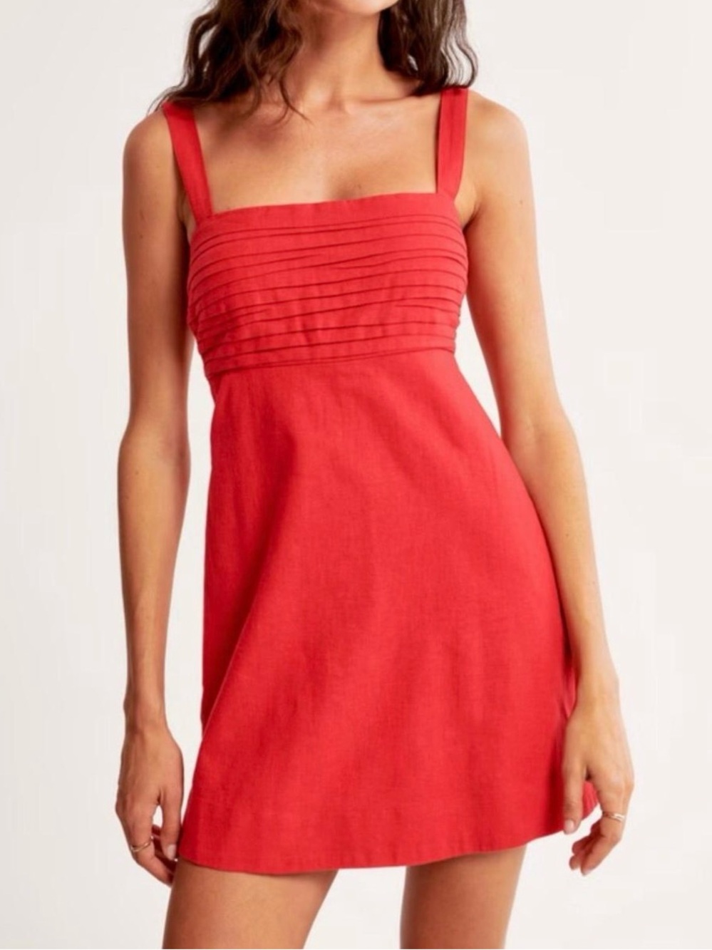 Abercrombie Emerson linen-blend skort - Small Red